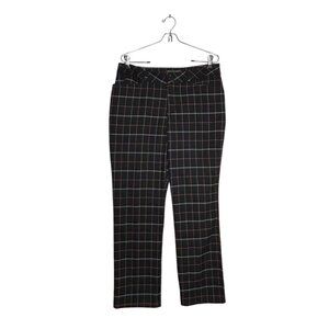 Lee Women's Windowpane Plaid Secretly Shapes Straight Leg Pant in Black - Sz 12P